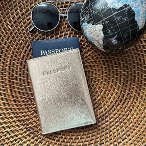 J. Crew Rose Gold Faux Pebbled Leather Passport Holder